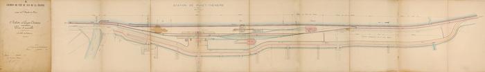 Station de Puget-Théniers. Chemin de fer du Sud de la France. Plan d'ensemble. 29 août 1891. Fonds : Groupe d'Etudes des Chemins de Fer en Provence.