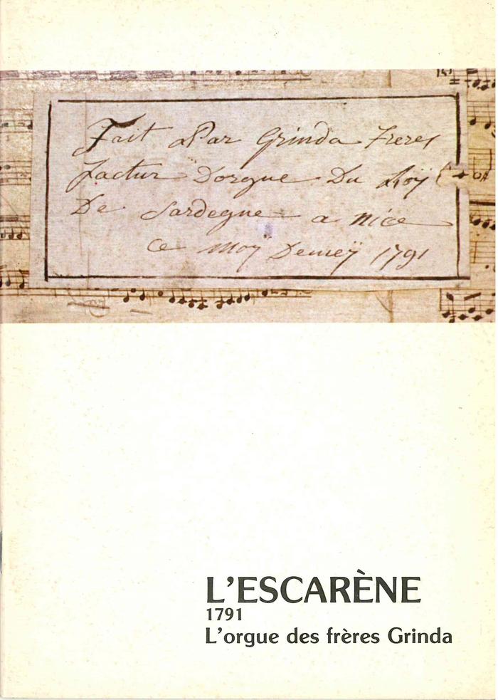 L'Escarène 1791. L'orgue des frères Grinda (BIB-0011489)