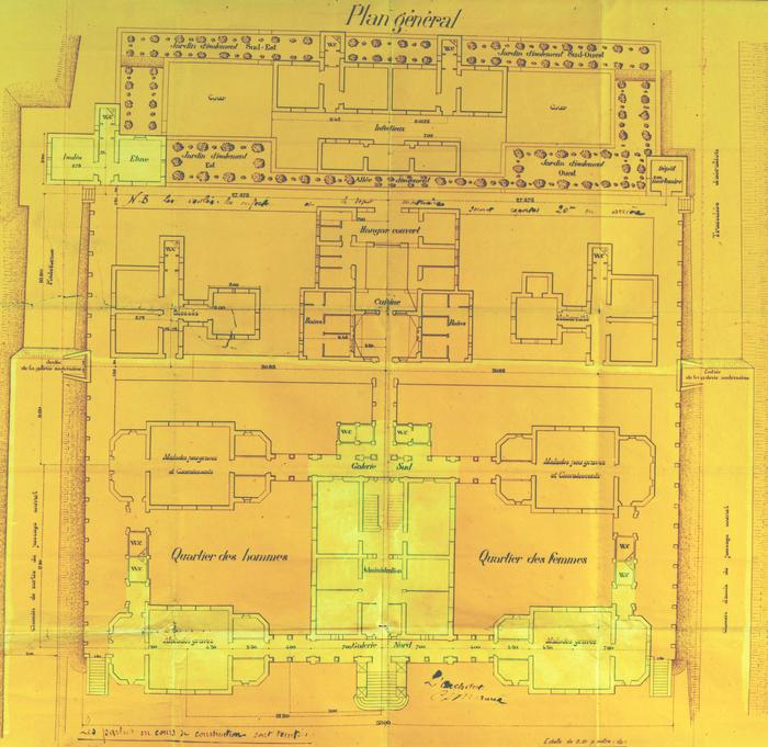 Puget-Théniers -plan Hôpital Bischosffheim dressé par A. Maurel. 22 novembre 1898