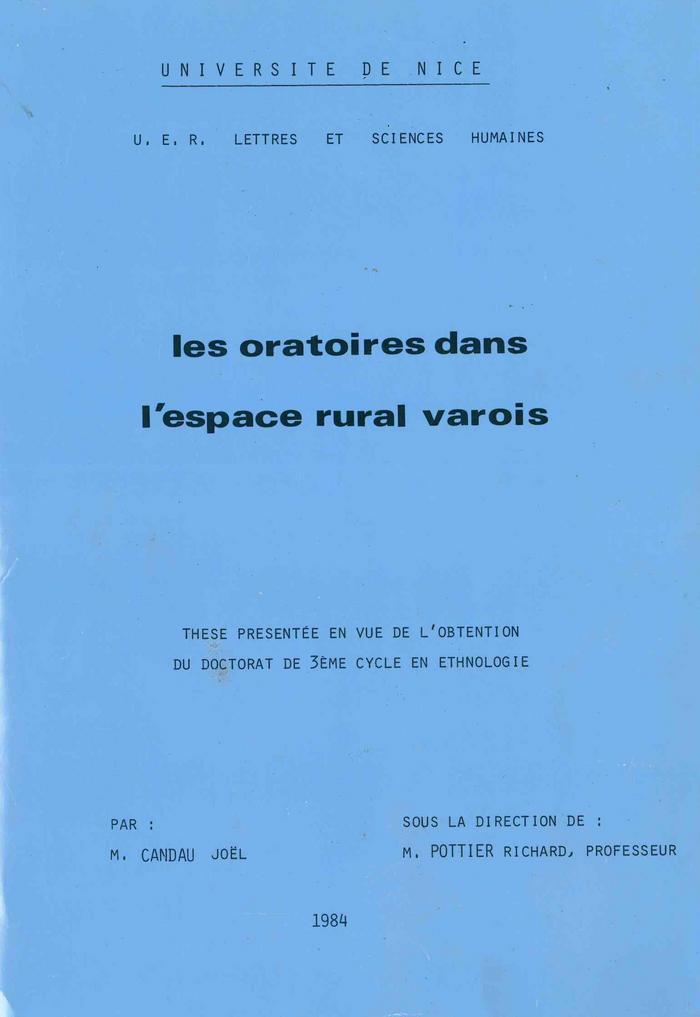Les oratoires dans l'espace rural varois.