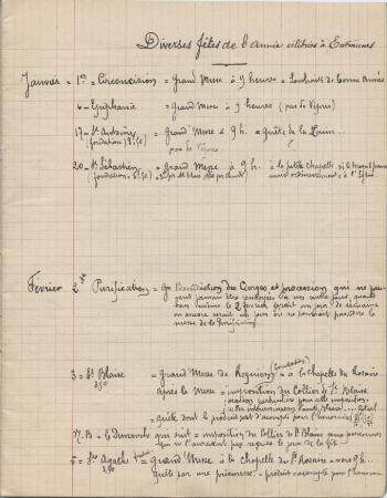 Diverses fêtes de l'année célébrées à Entraunes.
