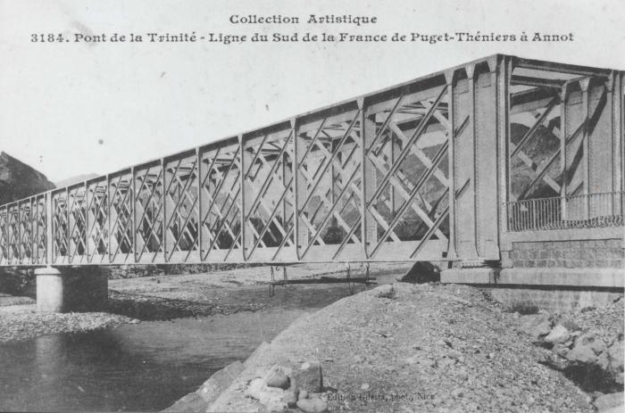 3184. Collection artistique - Pont de la Trinité - ligne du Sud de la France de Puget-Théniers à Annot.