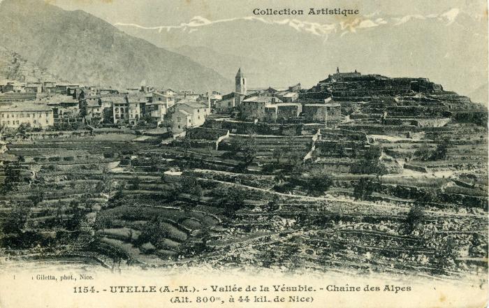 1154. - Utelle (A.-M.) - Vallée de la Vésubie. - Chaîne des Alpes. (Alt.800 m., à 44 kil. de Nice)