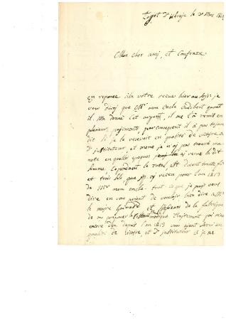[Lettre à monsieur Lauvens recteur à Rigaud le 30/03/1819]