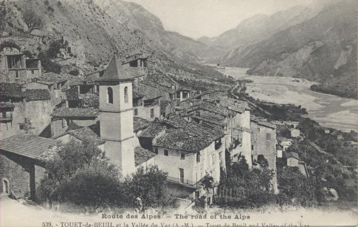 Route des Alpes 539. Touët-de-Beuil et la vallée du Var (A.-M.)