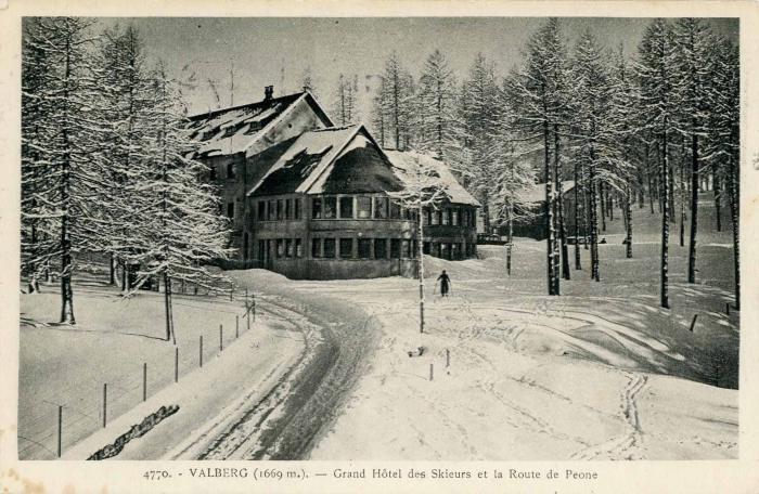 4770 - Valberg (1669 m.) - Grand Hôtel des skieurs et la route de Péone